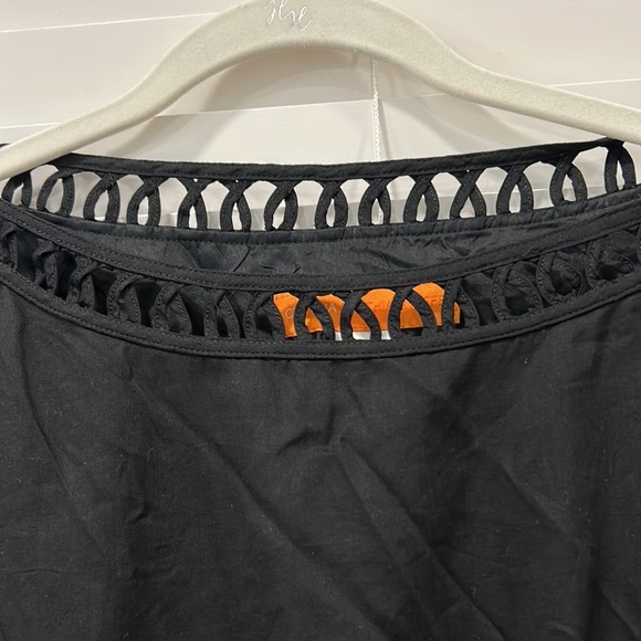 Cynthia Steffens Black 100% Cotton Dress with Beautiful Sewn Detail sz. 14 - Picture 6 of 10